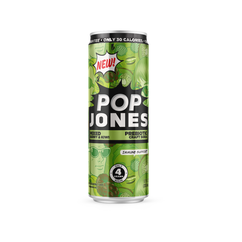 POP Jones Mixed Berry & Kiwi Prebiotic Soda 12-pack